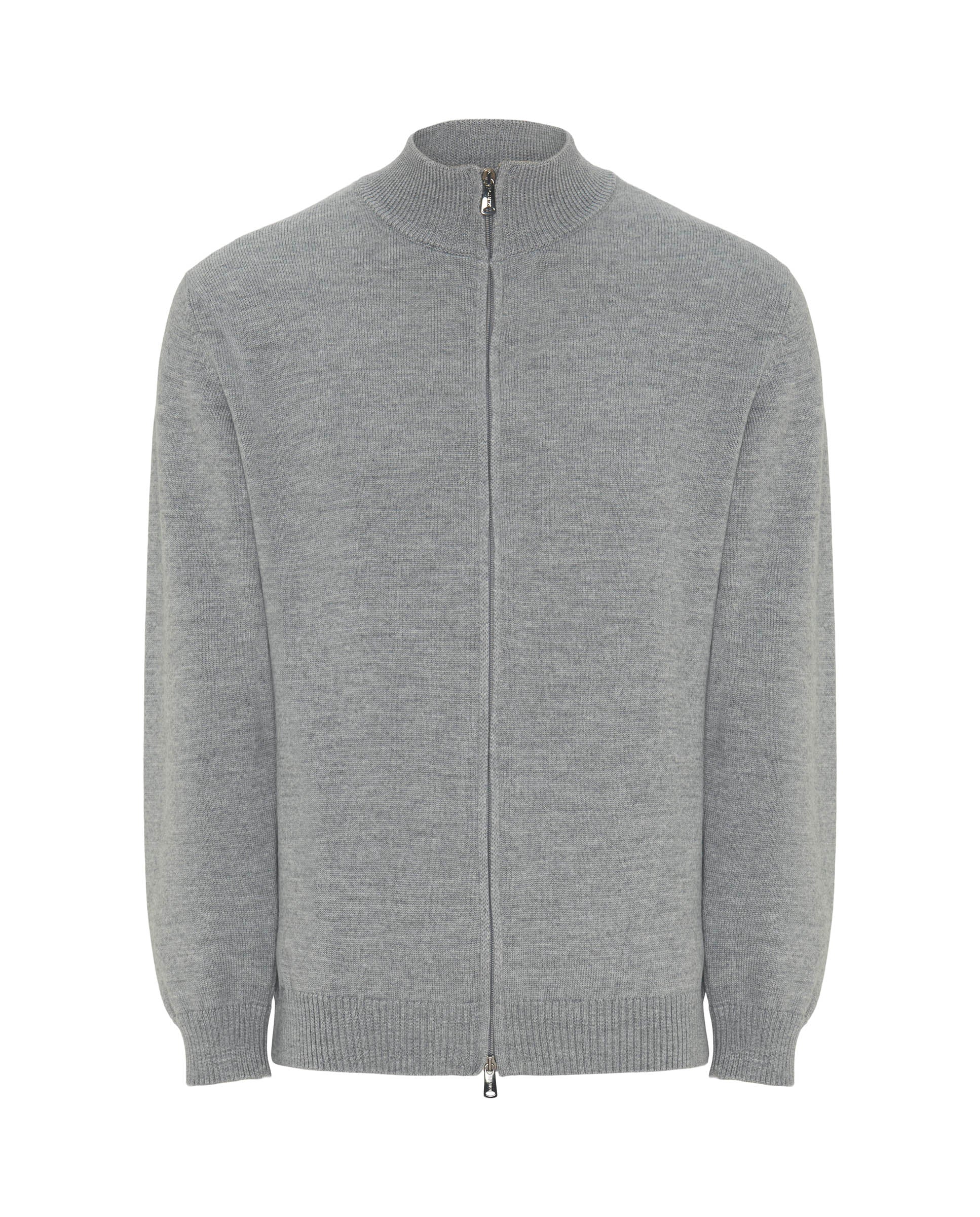 Chaqueta de punto melange con cremallera